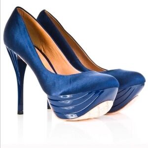 Midnight Blue platform Pumps